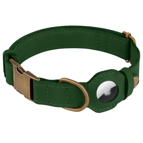 AirTag Dog Collar (Dark Green / S, 12"-15" Neck Fit)