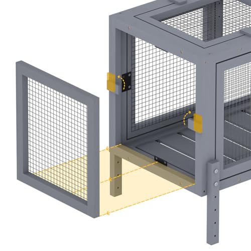 Wooden Cat Tunnel Modular 3 Assembly Modes Indoor Outdoor Play Tube (46"L x 16.5"W x 68.5"H)