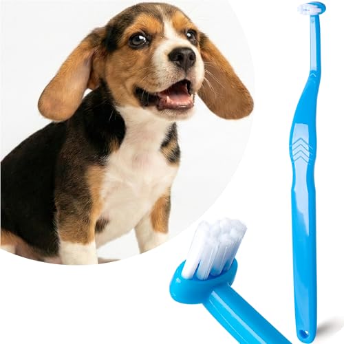 Small Dog Toothbrush (Blue - Horizontal Head / 1 Count (Pack of 1))