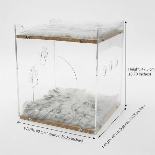 Cozy Double Layer Clear Wood Cat House for Indoor Cat Bed and Small Dog Bed
