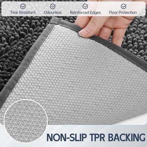 Dog Door Mat for Muddy Paws (48"x30" / Dark Grey)