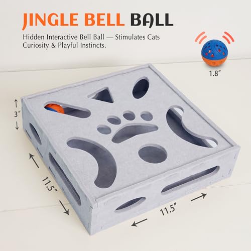 Felt Cat Puzzle Toy (Cat Puzzle Toy Box / Grey)