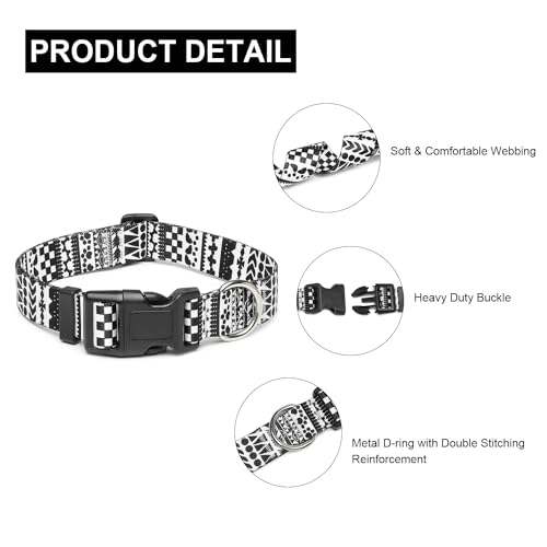 Adjustable Dog Collar (Extra Small / Black White A)