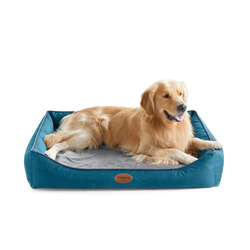 Orthopedic Dog Beds for Medium Dogs (39.4"L x 31.5"W x 7.4"Th / Peacock Blue)