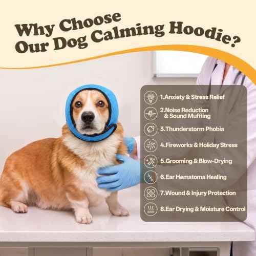 Dog Ear Wraps for Fireworks Storm Noise Blocking (LakeBlue / L)