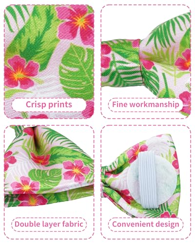 10 Pack Hawaiian Dog Bowties for Large Dogs Sliding on Collar (M/L)