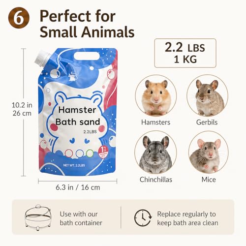 Hamster Sand 2.2 lbs Natural Desert Bath Sand & Potty Litter (DesertBathSand1kg)