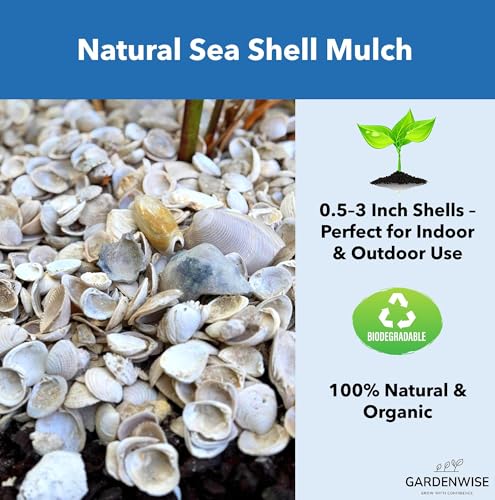 Natural Organic Sea Shell Mulch for Gardens and Landscaping (0.5 CF - 14 L - 15 QTS / Sea Shell Mulch)