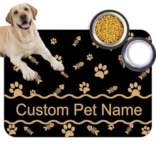Personalized Dog Cat Feeding Mat Custom Pet Food Mat Waterproof Non