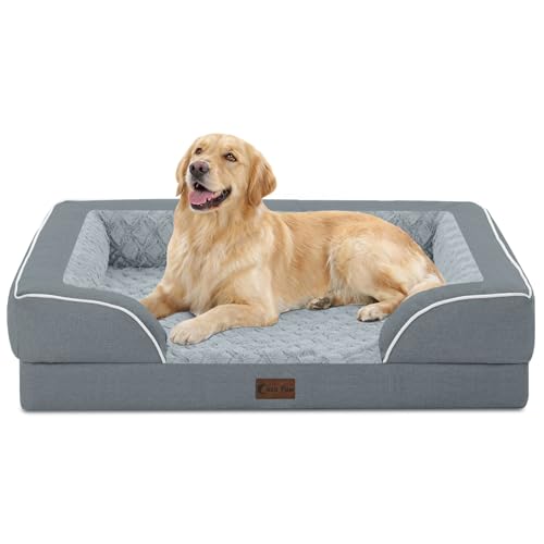 Waterproof Orthopedic Dog Bed for Large Dogs (Grey / 36.0"L x 27.0"W x 8.0"Th)