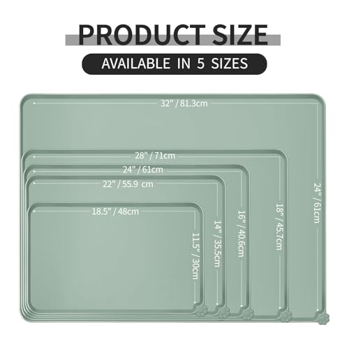 Silicone Pet Feeding Mat (Agate Green / 24" x 16")