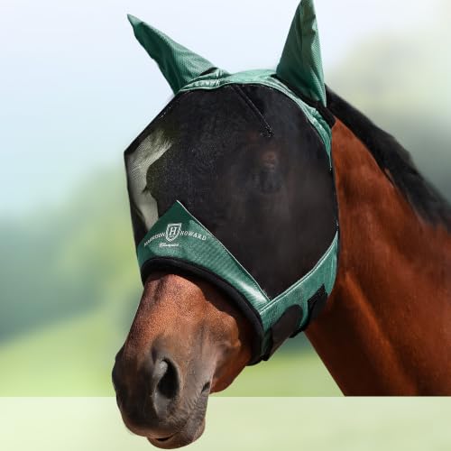 Horse Fly Mask with Ears (Hunter Green / Small (Yearling))