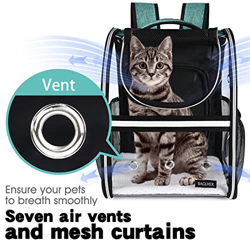 Expandable Pet Carrier Backpack (Transparent Green / 20.0"L x 12.0"W x 15.5"H)