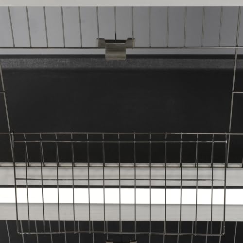 54" 2 Story Large Rabbit Hutch Bunny Cage Wooden Pet House Small Animal Habitat with Lockable Doors (Dark Grey)