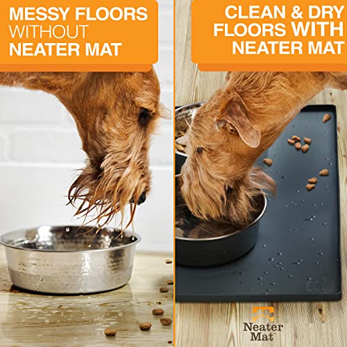 Neater Mat Cat & Dog Food Mat (16"L x 10"W / Midnight Black)