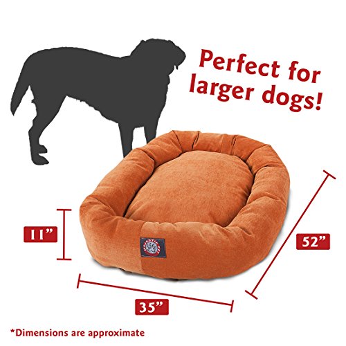 Villa 52 Inch Shredded Memory Foam Dog Bed for X (Orange)