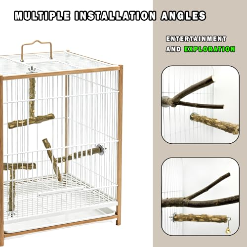 7Pcs Natural Wooden Bird Perch Set (Brown / 7PCS)