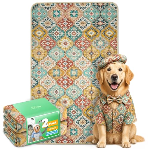 Washable Pee Pads for Dogs (Beige Gourd / 29" x 47" (2 Packs))