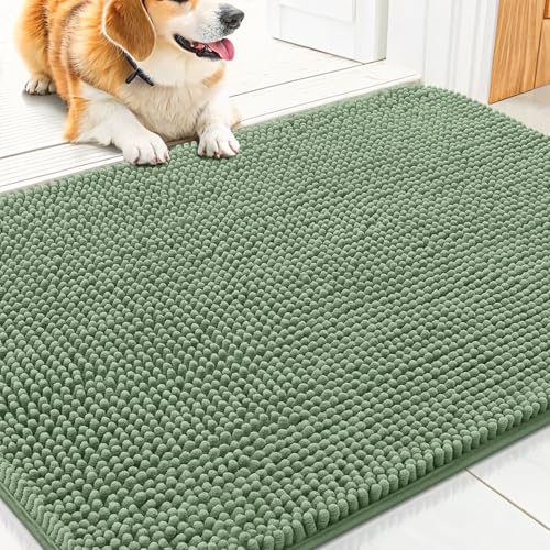 Dog Door Mat for Muddy Paws 30x20 (Olive Green / 30"X20")