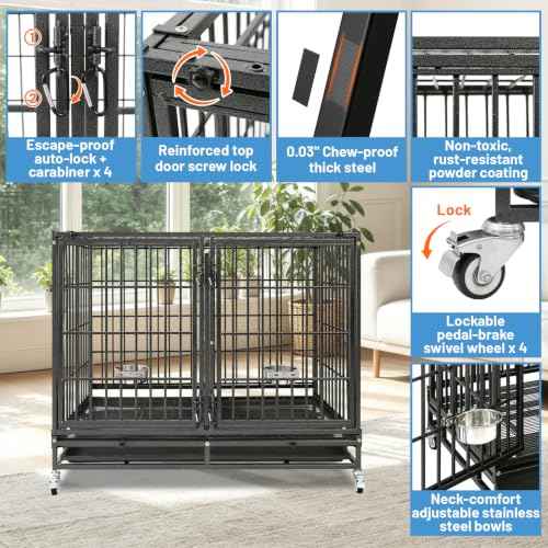 42" Tall Dog Crate with Divider (43 Inch x 4)