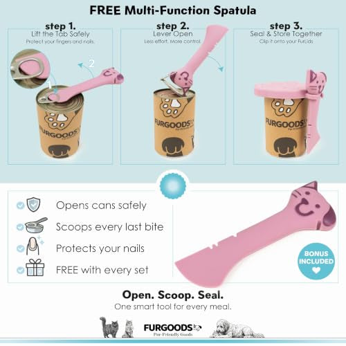 FURLIDS Pink Cat Dog Food Can Lid (Pink)