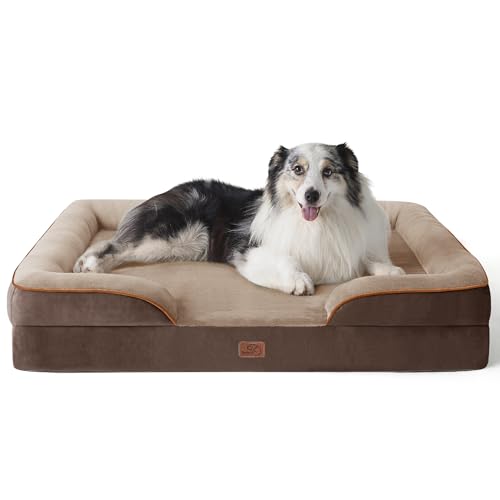 Orthopedic XL Dog Bed Extra Large Washable Original Design (Brown / 42"l X 32"w X 6.5"th)