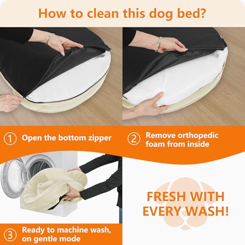 Orthopedic Waterproof Medium Dog Bed Sofa (Beige / Medium(36 x 25.5 x 6 inch))