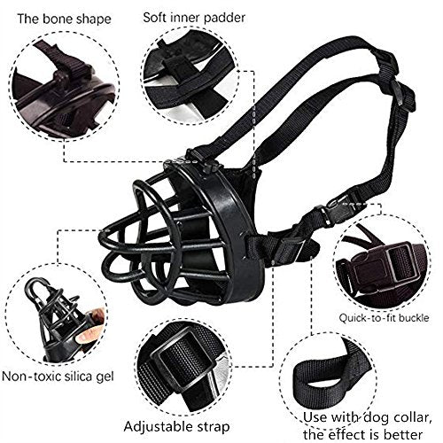 Basket Dog Muzzles (Black / 4: Snout 9-13")