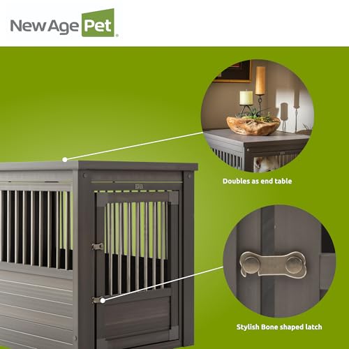 ECOFLEX® Large Furniture Style Dog Crate & End Table (Grey / 35.4"L x 24.0"W x 28.0"H)