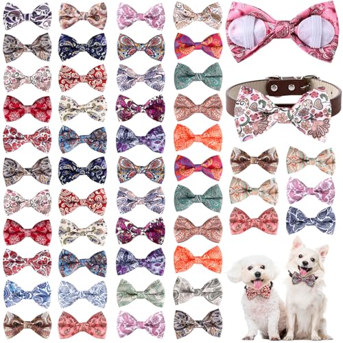 50 Pcs Paisley Dog Bow Ties