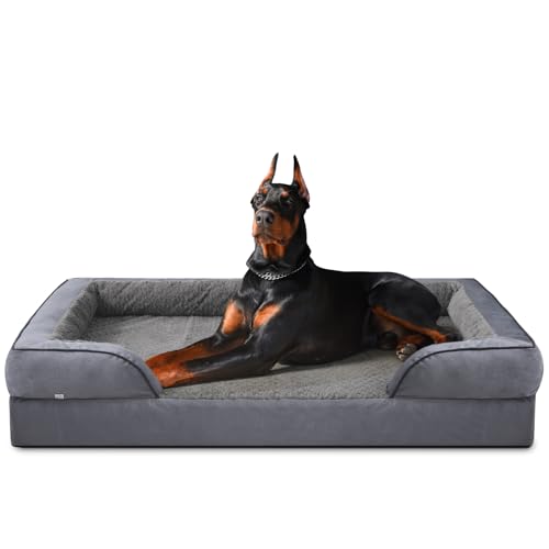 XXL Plus Orthopedic Dog Beds Large Sized (Dark Grey / XXL- PLUS (53"x 42"x 8"))