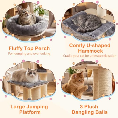 Modern Cat Tree (68.5 Inches / Gray)