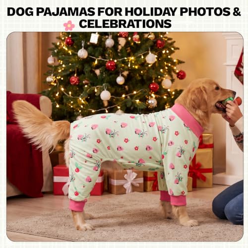 Dog Pajamas Fleece Dog Pjs with Four (Green / X-Large)