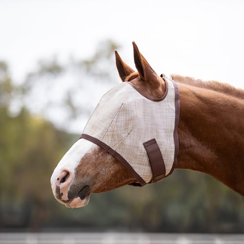Kensington Fly Mask Web Trim Protects Horses Face and Eyes from Bites and Sun Rays While Allowing Full Visibility Ears and Forelock Able to Come Through The Mask (XXL (Draft))