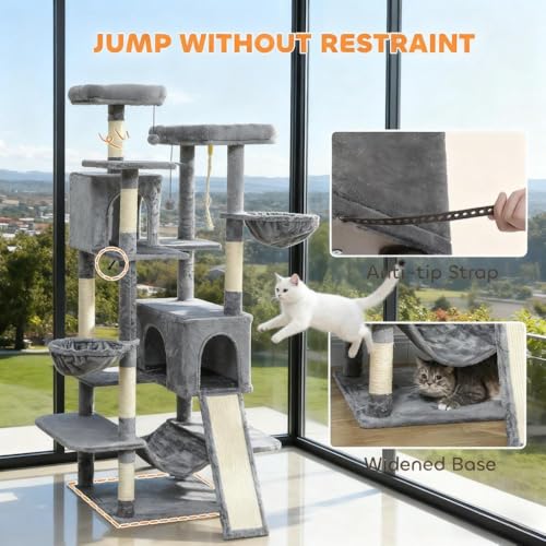 Multi Level Cat Tree Tower with 2 Cat Condos