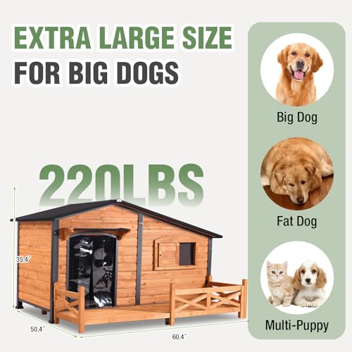 60.4’’ Extra Large Heated Dog House Outdoor (Heated Dog House)