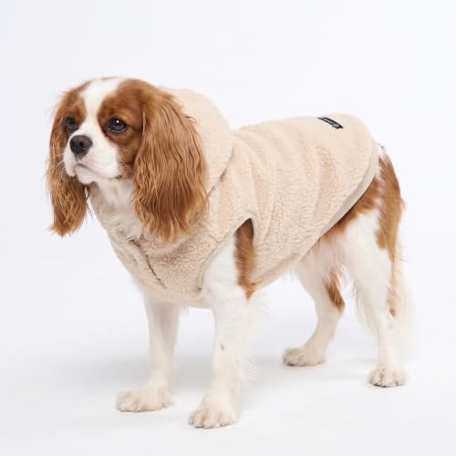 Sherpa Fleece Dog Jacket (Beige / Medium)