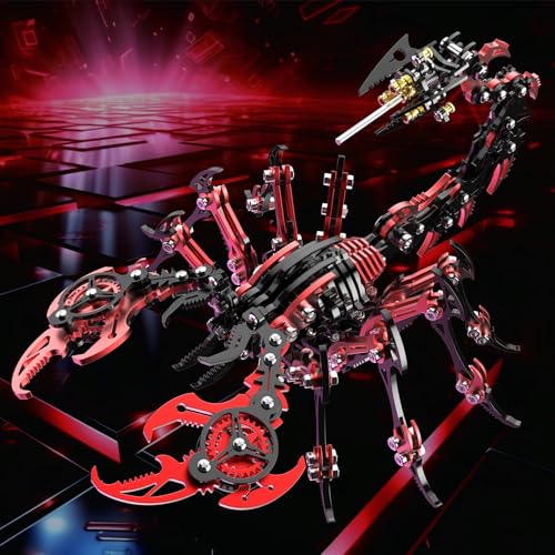 Scorpion 3D Metal Puzzles Kits for Adults Teens (Red+black)
