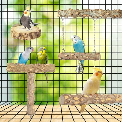 Bird Perches 4pcs Natural Wood Birds Stand Branch