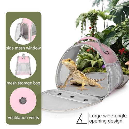 Ventilation Carrier for Bearded Dragon (Pink)