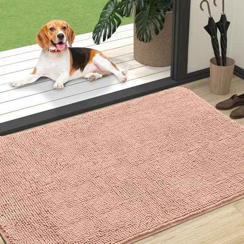 Dog Door Mat for Muddy Paws 47x32 (Peach / 47" X 32")
