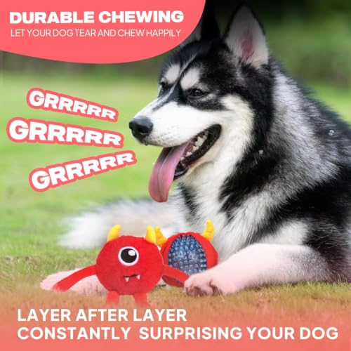 Dog Toys for Aggressive Chewers (M/L / Red)