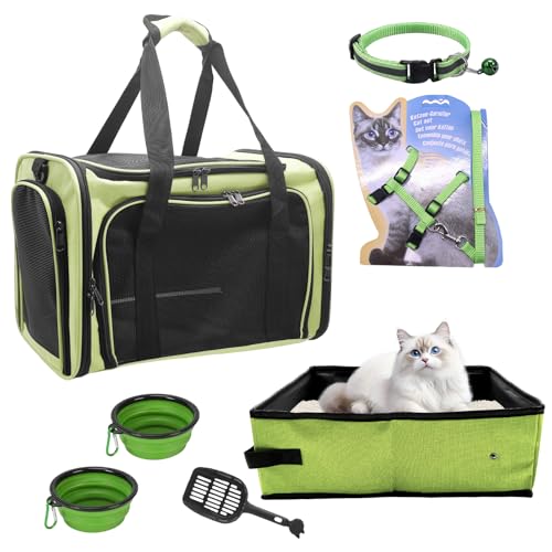 Cat Carrier Soft (Green & Black)