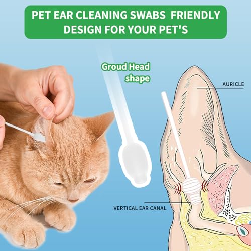 100PCS Cotton Dog Ear Cleaning Swabs