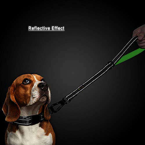 Short Training Dog Leash with Padded Handle for Medium Large Big Dogs (Black / 18 Inch (Pack of 1))