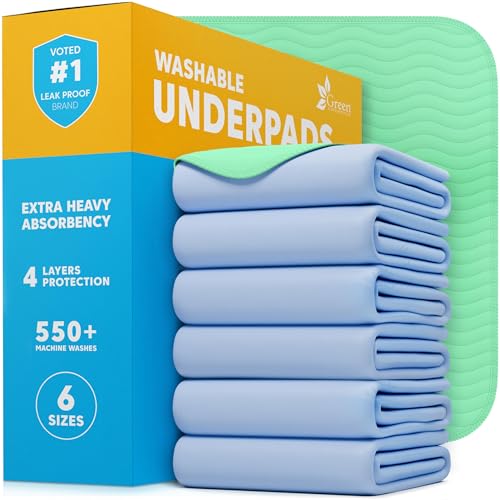 Washable Underpads (Blue/Green / 10 Pack - 34x36)