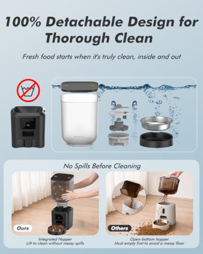 Automatic Dog Feeder with 2K Cameras (Matte Black)