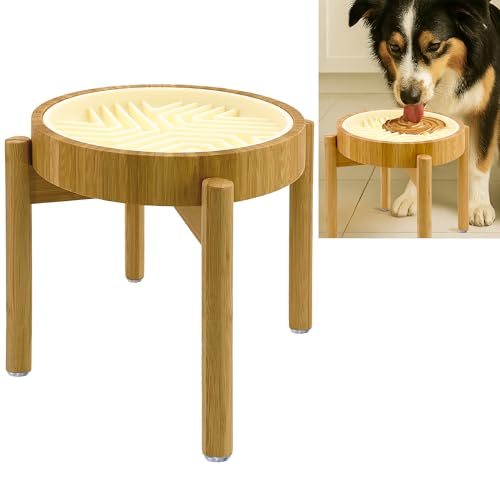Raised Slow Feeder (Height: 10" Tray: 8" / Bamboo-Yellow)
