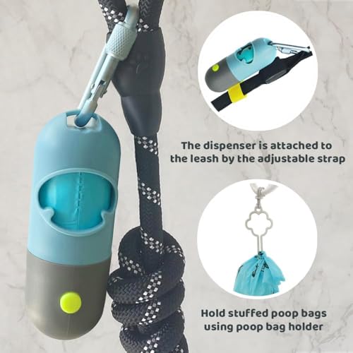 Dog Poop Bag Dispenser with Built (Blue / 1 Count (Pack of 1))