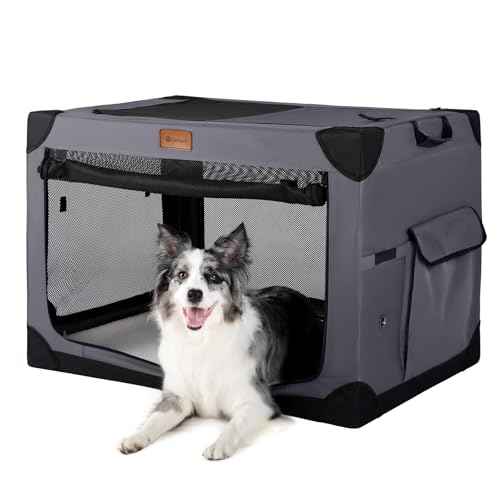 Soft Dog Crate for Medium Dogs (Dark Grey / 30.0"L x 21.0"W x 21.0"H)